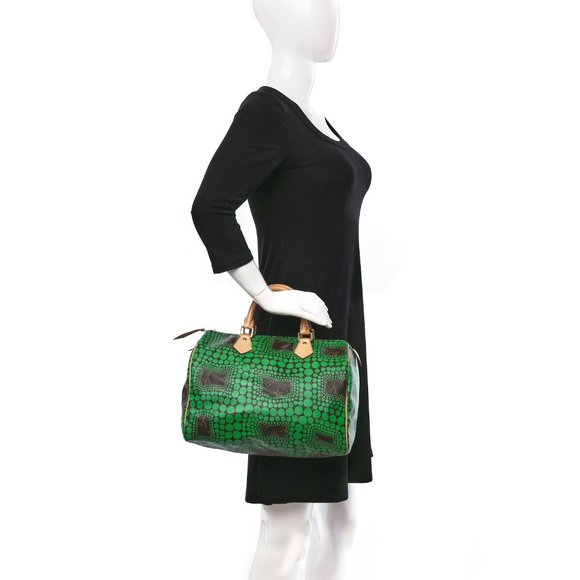 Louis Vuitton Kusama Speedy bag 30 Green dots circles Spots monogram LV Rare - Picture 3 of 15
